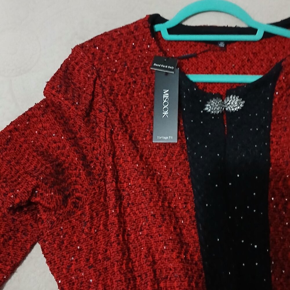 Red and black knitted jacket - Picture 3 of 3